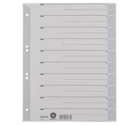 Leitz 16520085 Numeric tab index Cartón Gris - Lengüeta de índice (Numeric tab i