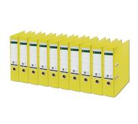 Leitz 180° Recycle Archivador de Palanca para Almacenaje de Documentos de Polipropileno, 100 % Reciclable y Cartón Reciclado, para 600 Hojas A4, Amarillo - 10180015