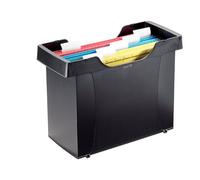 Leitz Cajetín PLUS 19930395 – incluye 5 carpetas colgantes Alpha Color azul DIN A4 – color negro