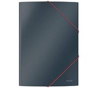 Leitz 3 FlapFolder Cosy - Cartulina (A4, terciopelo), color gris