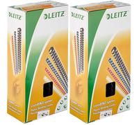 LEITZ 35043 - Canutillos de plástico DIN A4 21 anillas. (caja 100 ud.) 12 mm/ 105 hojas color negro (Paquete de 2)