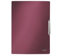 LEITZ 39770028 - Carpeta de gomas STYLE PP con 3 solapas DIN A4 color rojo grana