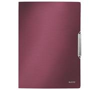 LEITZ 39770028 - Carpeta de gomas STYLE PP con 3 solapas DIN A4 color rojo granate