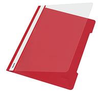 Leitz 41910025 - Carpeta estándar, Plástico, A4, Capacidad para 250 hojas, Rojo, Paquete de 25 unidades