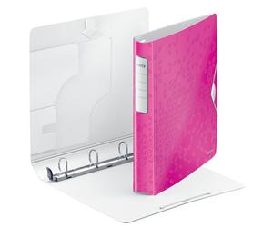 Leitz 4240 WOW carpeta de anillas con 4 anillas en D rosa metalizado