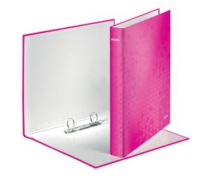 Leitz 4241 WOW Carpeta de anillas con 2 anillas en D rosa metalizado (40 mm)