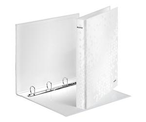 Leitz 4242 WOW Carpeta de anillas con 4 anillas en D blanco metalizado