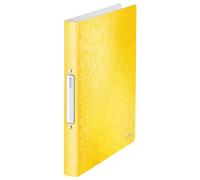 Leitz Carpeta de 2 Anillas, Capacidad para 190 Hojas, Gama WOW, 25 mm de Lomo, 42570016 - A4, Amarillo