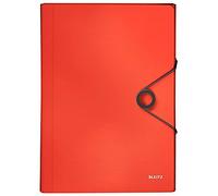 LEITZ 45791020 - Carpeta acordeón SOLID PP con 6 separadores más 1 extra ancho DIN A4 color rojo