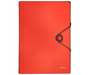 LEITZ 45791020 - Carpeta acordeón SOLID PP con 6 separadores más 1 extra ancho DIN A4 color rojo