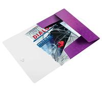 LEITZ 45990062 - Carpeta de gomas WOW PP con 3 solapas DIN A4 color violeta metalizado