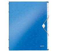 LEITZ 46340036 - Carpeta clasificador WOW PP 12 separadores DIN A4 color azul metalizado