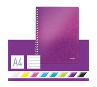 Leitz 4637 WOW cuaderno espiral A4 rayado 80gr 80 hojas violeta metalizado