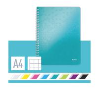 Leitz 4638 WOW cuaderno espiral A4 a cuadros 80gr 80 hojas turquesa metalizado (4 agujeros)