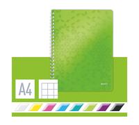 Leitz 4638 WOW cuaderno espiral A4 a cuadros 80gr 80 hojas verde (4 agujeros)