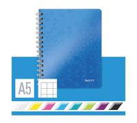 Leitz 4641 WOW cuaderno espiral A5 a cuadros 80gr 80 hojas azul metalizado