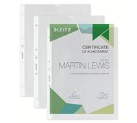 Leitz 47800003 Presentación premium PVC de 120 micras A4 Multipunched bolsillo - Claro, paquete de 100
