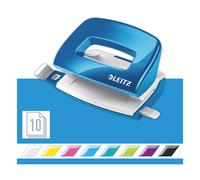 Leitz 5060 WOW mini perforadora de 2 agujeros azul metálico (10 hojas)