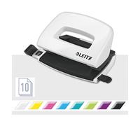 Leitz 5060 WOW mini perforadora de 2 agujeros blanco metálico (10 hojas)