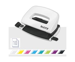 Leitz 5060 WOW mini perforadora de 2 agujeros blanco metálico (10 hojas)