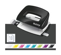 Leitz NeXXt Wow - Perforadora de agujeros (10 hojas), color negro