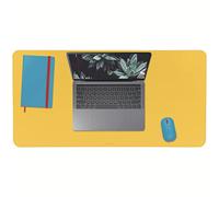 Leitz 52680019 - Alfombrilla de Escritorio Cosy,Superficie Mate Antideslizante, Compatible con Ratones Láser y Ópticos, 80x40 cm, Protección contra Derrames y Arañazos, Fácil Limpieza, Amarillo Cálido