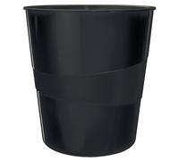 Leitz Papelera Gama WOW – 15 litros, Plástico – Negro