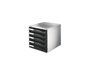 LEITZ 52800095 - Buc de 5 cajones para correo color negro/gris