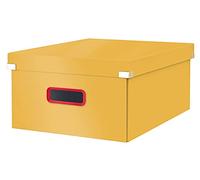 Leitz 53490019 - Caja de Almacenamiento Click & Store Grande Cosy, Volumen 29 L, Para Documentos A3 y Accesorios, Plegable con Tapa, Fabricada con 85% Cartón Reciclado, Color Amarillo Cálido