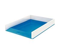 Leitz Bandeja de sobremesa WOW con combinación dual de color, A4, Blanco/Azul metalizado, 53611036
