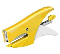 Leitz 55312016 - Pinza grapadora, capacidad 15 hojas, cuerpo de metal ergonómico, grapas incluidas, color amarillo