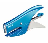 Leitz 55472036 - Grapadora De Tenaza WOW Metálica De Carga Trasera, Capacidad 15 Hojas, Profundidad 49,5 Mm, Compatible Con Grapas Leitz P1 Nº 8, Incluye Grapas, Color Azul