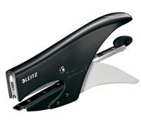 Leitz 55472095 - Grapadora de Tenaza WOW de Metal, Carga Trasera, Capacidad 15 Hojas, Profundidad 49,5 mm, Color Negro