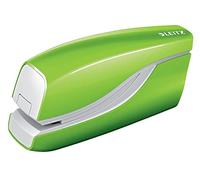 Leitz 55661054 Grapadora eléctrica, capacidad de 10 hojas, funciona con batería, gama WOW, verde