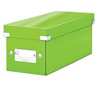 Leitz 60410054 - Caja para Guardar CDs Click & Store WOW, 84% Cartón Reciclado, Plegable, Portaetiquetas, Superficie Laminada, Volumen 5 Litros, 143x136x352mm, Color Verde, Capacidad Hasta 3kg