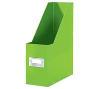 Leitz 60470054 - Revistero Click & Store WOW, 77% Cartón Reciclado, con Portaetiquetas, Plegable, Superficie Laminada, Capacidad 800 Hojas de Papel A4 (80 g/m²), 103x330x253mm, Color Verde