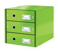 Leitz Buc A4, 3 Cajones, Click and Store, Gama WOW, Verde, 60480054