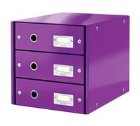 Leitz 6048 WOW cajonera violeta metalizado (3 cajones)