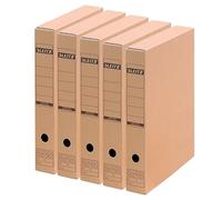 Leitz 60850000 - Pack De 5 Cajas De Archivo Premium A3 Lomo 70 Mm, Cartón Ondulado Reforzado, Para Archivo Y Transporte De Documentos, Estructura Ligera Y Resistente, Color Marrón Natural