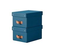 Leitz Caja de almacenamiento Puro con tapa – Set de 2, apilable 7 L, 20×28×15 cm, Azul