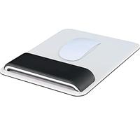 Leitz 65170095 - Alfombrilla para ratón con reposamuñecas ajustable Ergo WOW, dos alturas seleccionables, Negro/Blanco