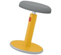 Leitz 65180019 - Taburete Leitz Ergo Cosy Active, Ergonómico para trabajo de Forma Flexible de Pie o Sentado, Con Base Redondeada, Altura Ajustable de 45 a 79 cm, Amarillo Cálido