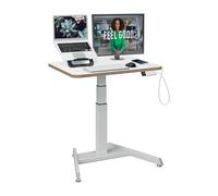 Leitz 65340001 - Escritorio Ergo Elevable Eléctrico para Trabajar de Pie o Sentado, Recordatorio para Cambiar de Posición, Hasta 80 kg, Bandeja para Gestión de Cables, 80 cm x 60 cm, Blanco