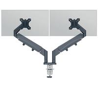 Leitz 65370089, Soporte Ergo Doble para Monitor, Con Certificación TÜV e IGR, Brazos Plegables Versátiles, Brazo Doble Color Gris Oscuro para Dos Monitores de hasta 32", Gris Terciopelo