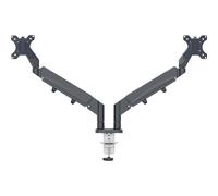 Leitz 65370089, Soporte Ergo Doble para Monitor, Con Certificación TÜV e IGR, Brazos Plegables Versátiles, Brazo Doble Color Gris Oscuro para Dos Monitores de hasta 32", Gris Terciopelo