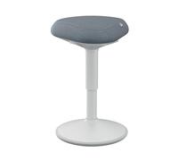 Leitz Ergo Taburete Ergonómico con Acolchado Doble, Altura Ajustable 47 a 64cm para Trabajo Sentado, Cubierta Fabricada con un 100% de Material Reciclado Post-Consumo, Gama Ergo, Gris Claro, 65440085