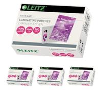 Leitz 73690002 - Plastificador (Transparente, EVA (Etileno Acetato de Vinilo), Tereftalato de polietileno (PET), Brillante, 125 microns, 60 x 90mm, 100pcs) (Paquete de 4)