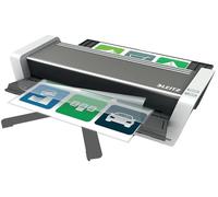 Leitz 75200000 - Plastificadora A3 iLAM Touch 2 Turbo, Alta Velocidad 1500 mm/min, Sensor Inteligente, Automática, Para Uso Profesional Intensivo, Compatible 80-250 Micras, Blanco/Antracita