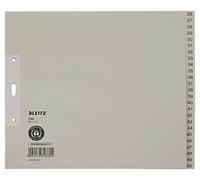 Leitz A4 Índice con Pestañas de 26-50, Media Altura, Extra Ancho, 100% Papel Reciclado, Etiqueta Ángel Azul, Gris, 13820085