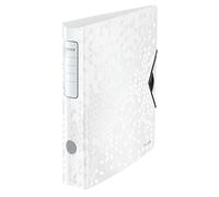 Leitz Active Archivador de Palanca A4, Blanco, Lomo Curvado de 65 mm de Ancho, Cierre Elástico, Polyfoam Ligero, Gama WOW, 11070001